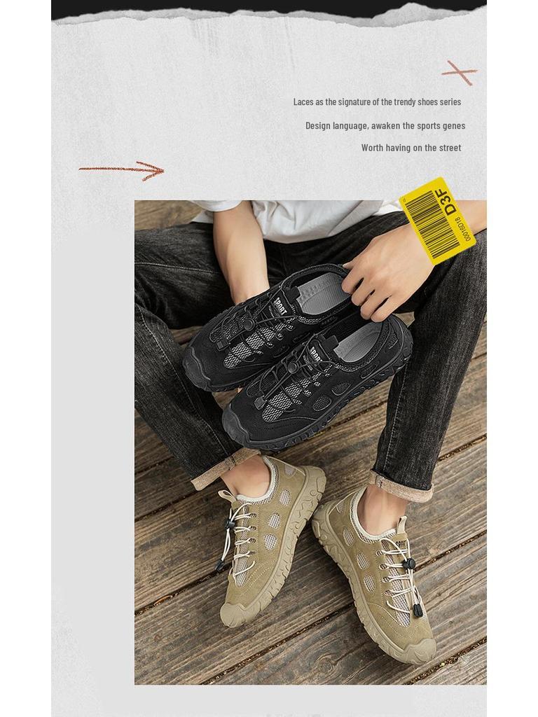 Men's Breathable Mesh Non-Slip Casual Shoes for Work and Sports
