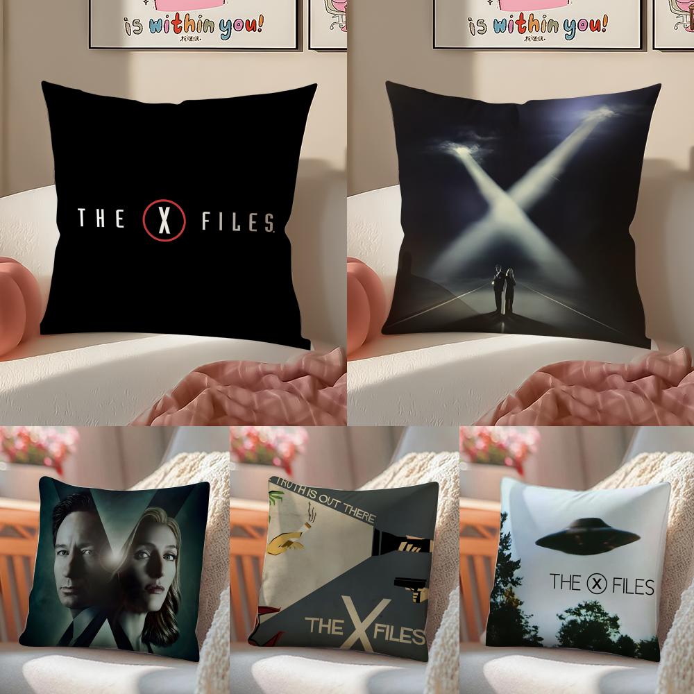 TV Series Mysterious The XFiles Cushion Cover Pillowcase Short Plush Invisible Zipper Room Sofa Cushion Cover