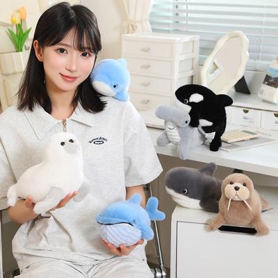 Adorable Deep Sea Plush Keychain Collection Marine Animals Dolphin Whale Shark Seal Sea Lion Soft Creative Cozy Room