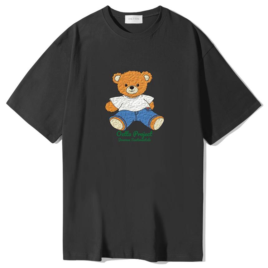 Yda Denim Teddy Bear Short Sleeve T-Shirt Black Black/M