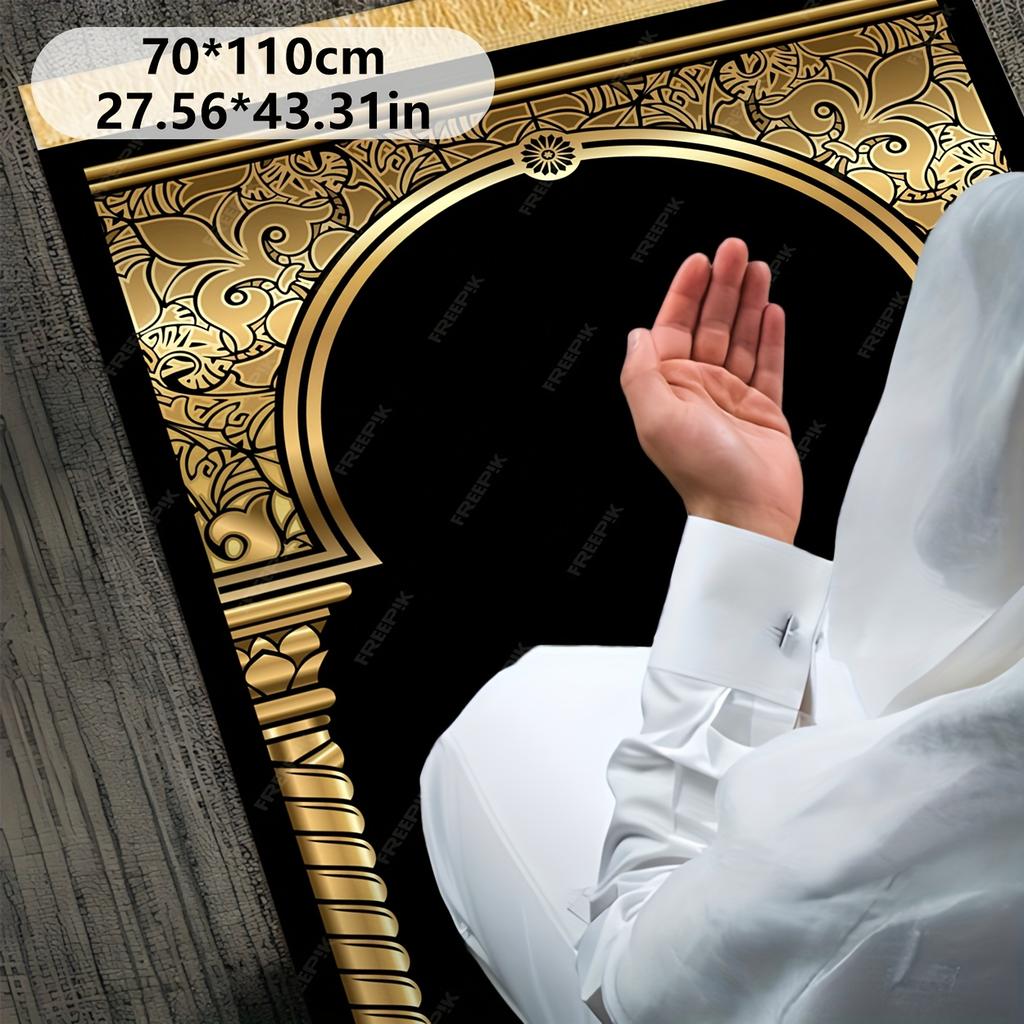 VIKAMA Více stylů islámský modlitební kobereček Polyester Přenosný muslimský Salah rohož Ramadan Dárek Květinový oblouk Domácí dekorace Modlitební koberec