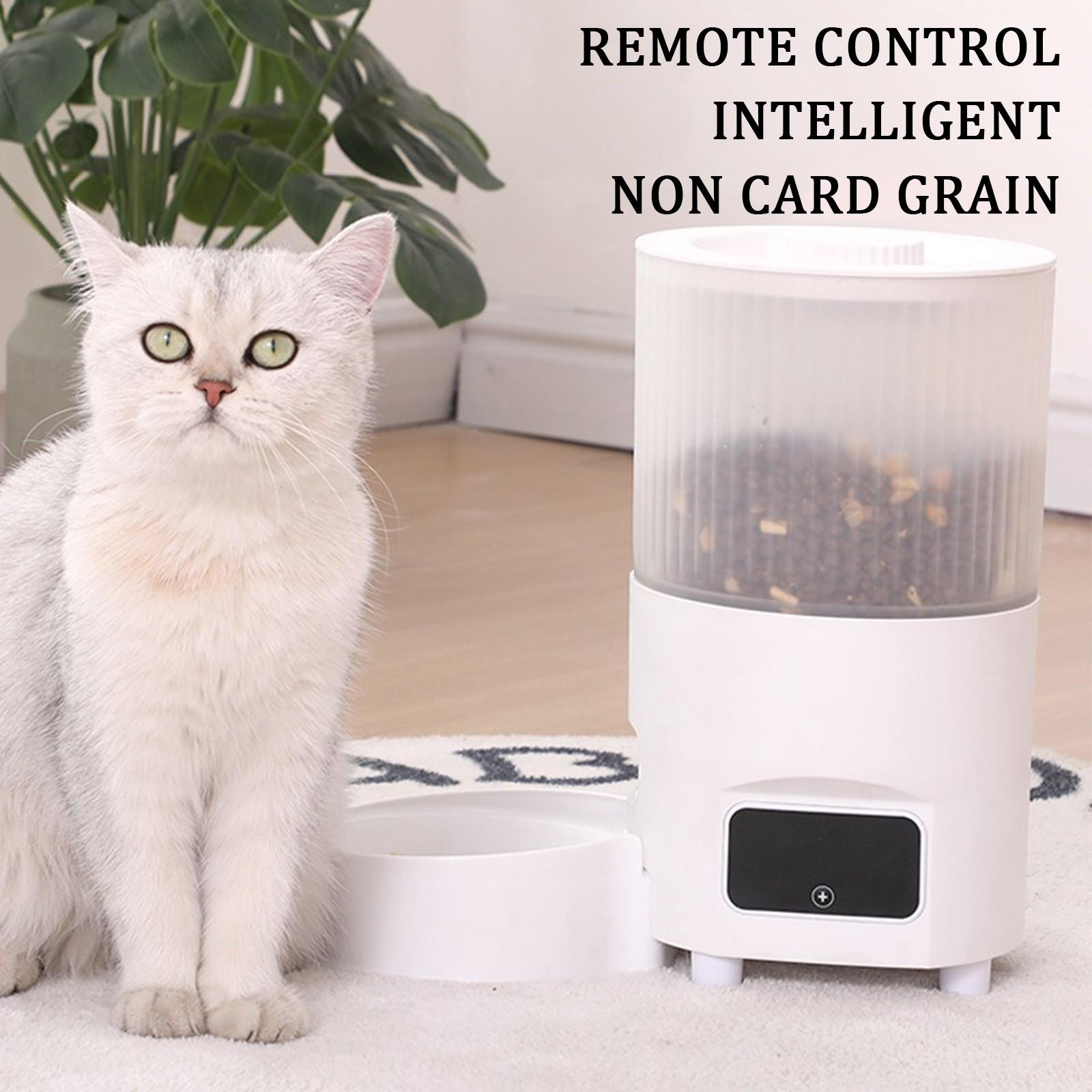 

Automatic Feeder: Timed Dry Food Feeder, Programmable Feeding Schedule, Automatic Pet Food Dispenser With Power Supply, 1-4 Meals Per Day For Cats One Size