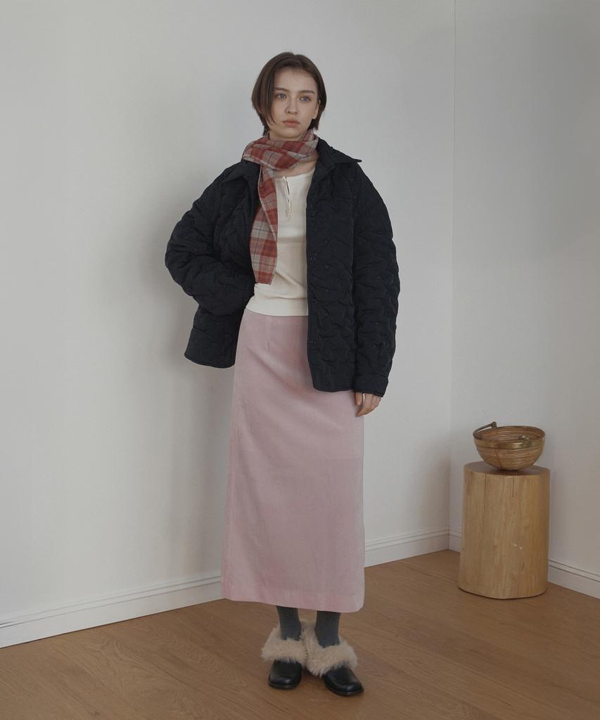 Poeteuseoul Velor Long Skirt_Light Pink