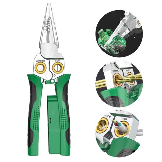 8-in-1 Wire Stripper with Voltage Tester Ergonomic Handle Compact Portable Multi-function Electric