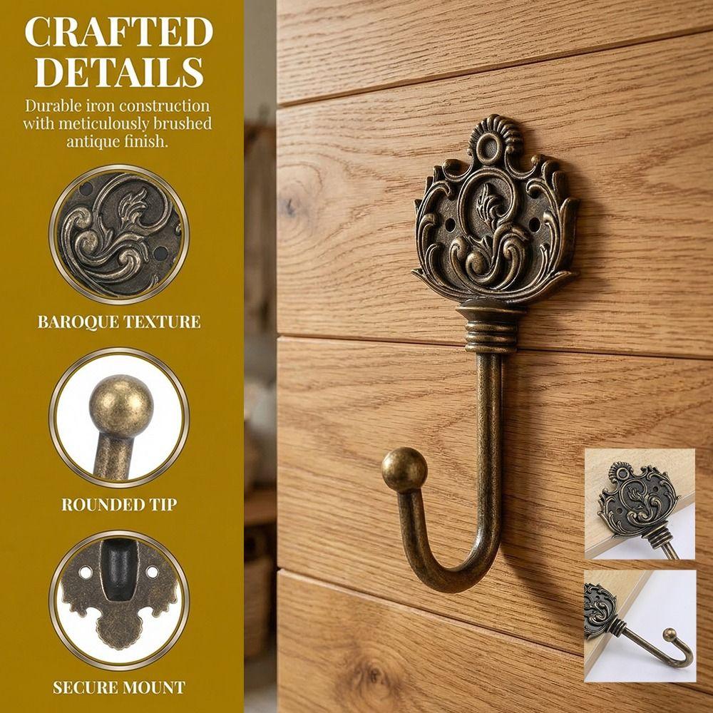 Living Room Decor Home Decoration Wall Hook Iron Wall Mounted Hanging Key Holder Vintage Creative Door Storage Hook Door