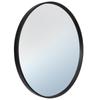 Wooden wall mirror, black, round, 50 cm