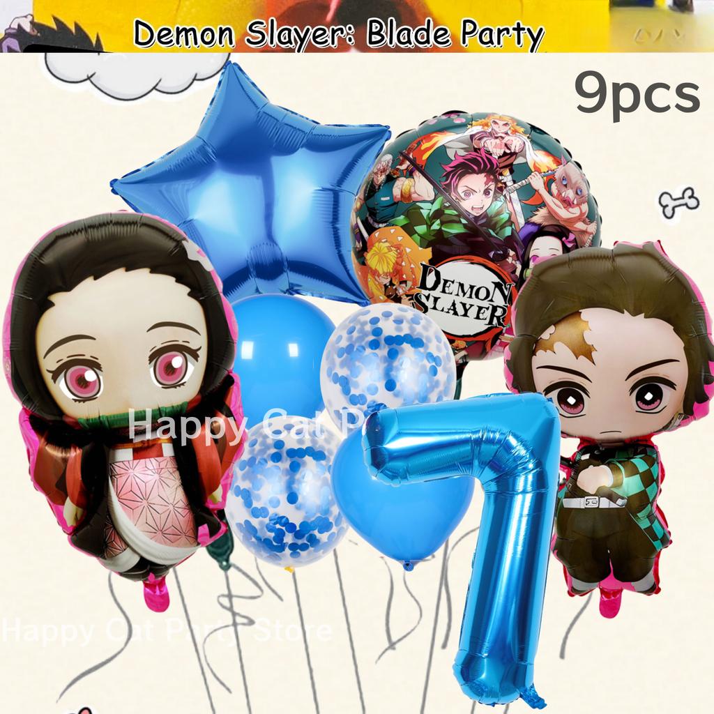 Démonický lovec Narodeninová oslava Dekorácie Kimetsu No Yaiba Stolový riad Obrus Tanier Hrnček Balónik Sprcha pre bábätko Detské darčeky Potreby na párty