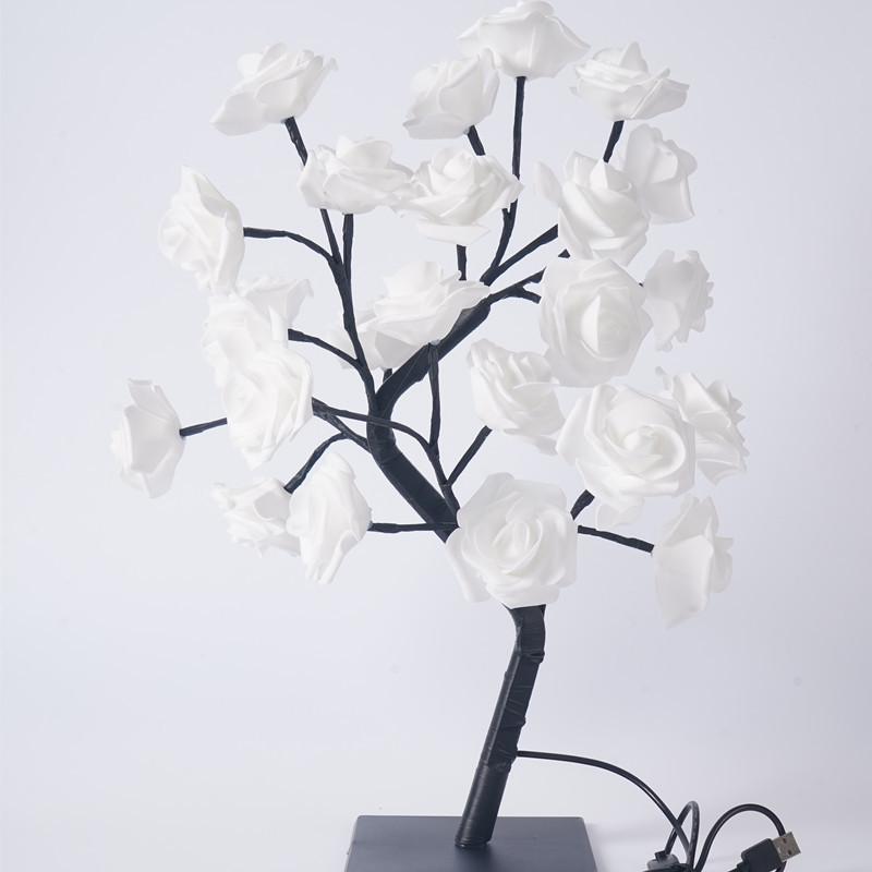 Lighting Rose Flower Table Tree Light Desk Top Bonsai Lighted Tree