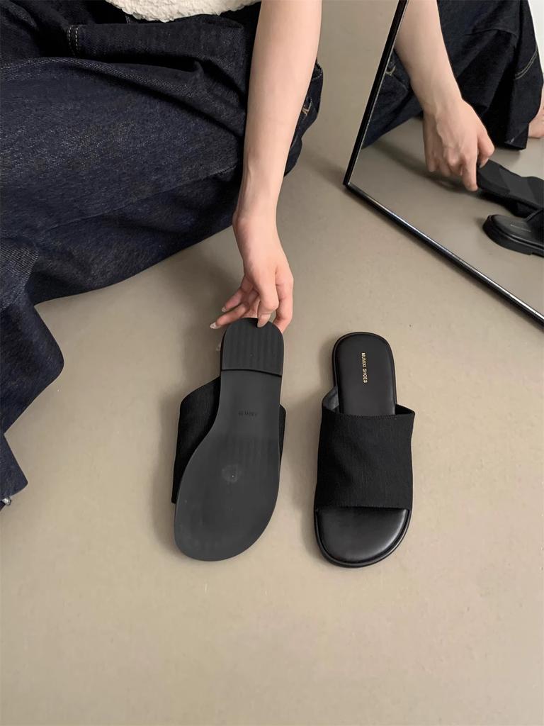 Linen slippers women's summer wear new women's Korean sandals retro casual fairy vacation flat beach shoes