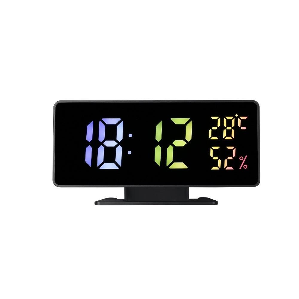 Smart Voice Control Digital Alarm Clock Snooze Dual Alarm Desktop Table Clock 12/24H Temperature Bedside LED Clock Office