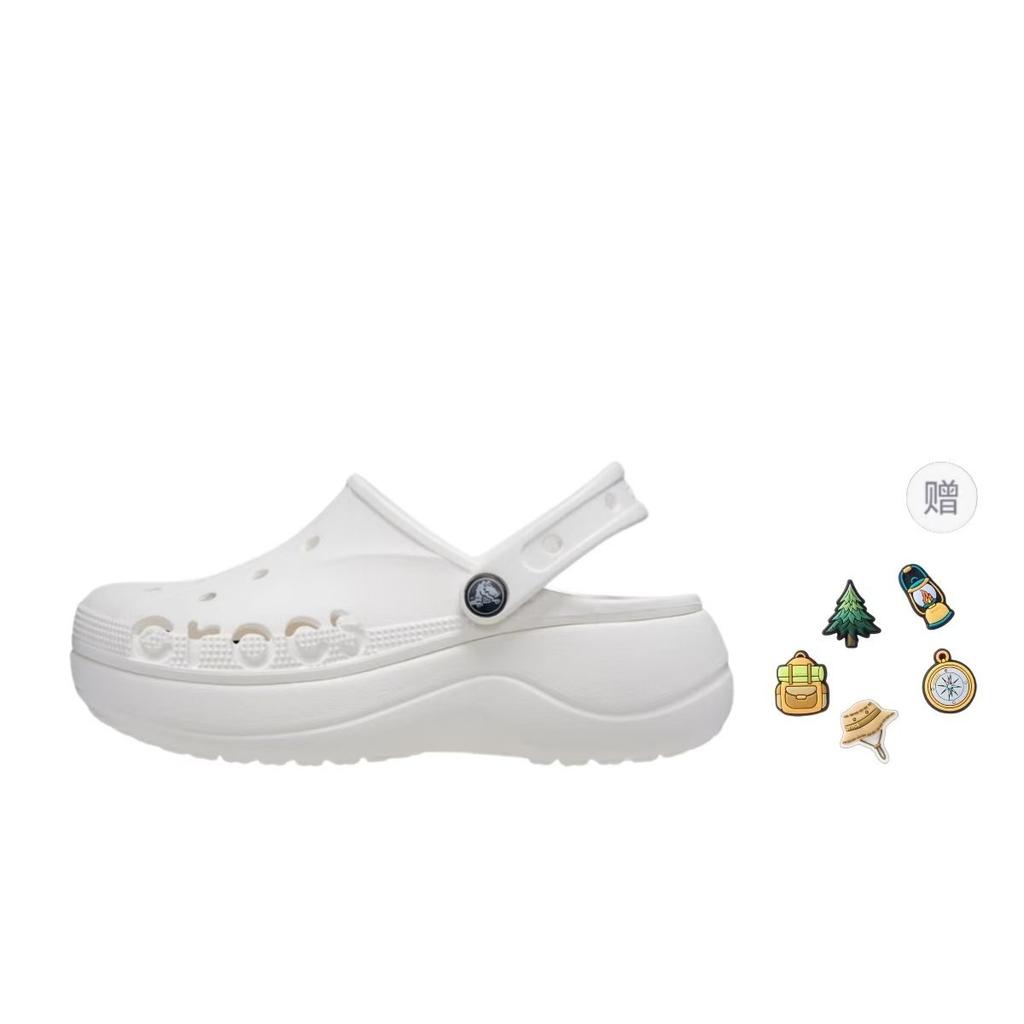 Crocs Baya Platform Clog EVA Clogs 4.1cm Women's White 208186-100