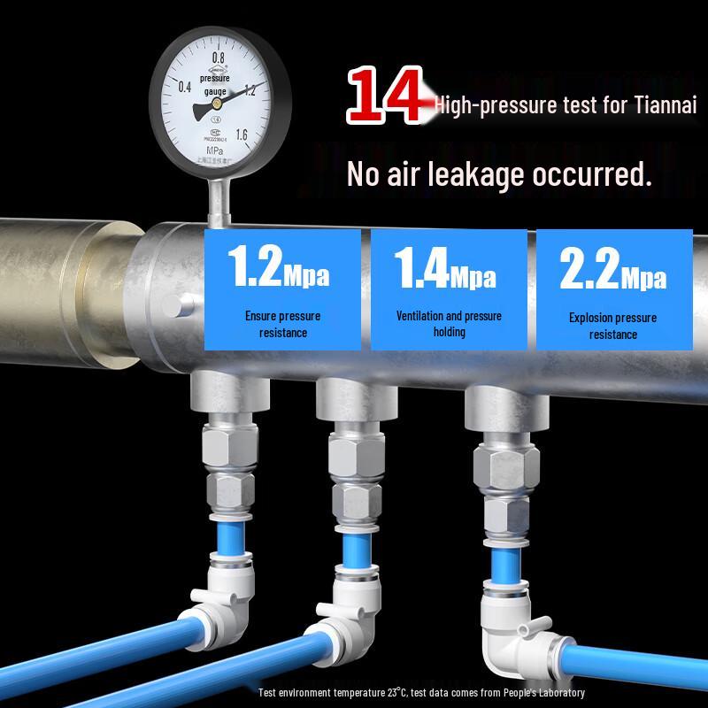 Pneumatic L-Type Right Angle Two-Way Air Pipe Connector CN plug (adapter included)