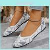 Stylish Cross-border Knit Flat Shoes For Women With Geometric Pattern And Pointed Toe Design