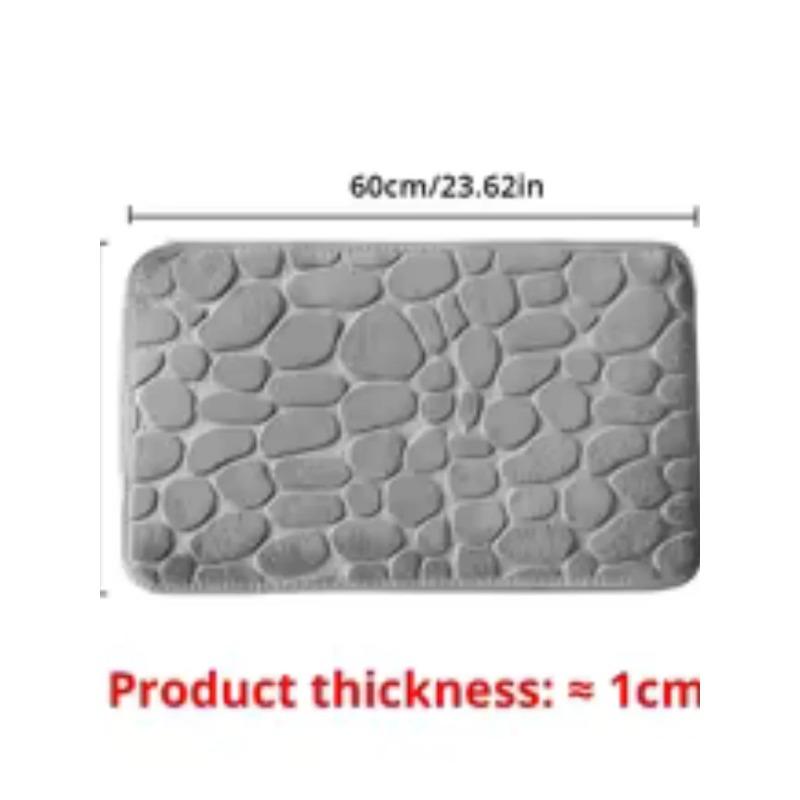 Soft Sponge Bath Mat Non Slip Pebble Pattern Water Absorbent Bathroom Rug Shower Floor Carpet Anti Slip Toilet Mat Home Doorway Quick Dry Safety Mat