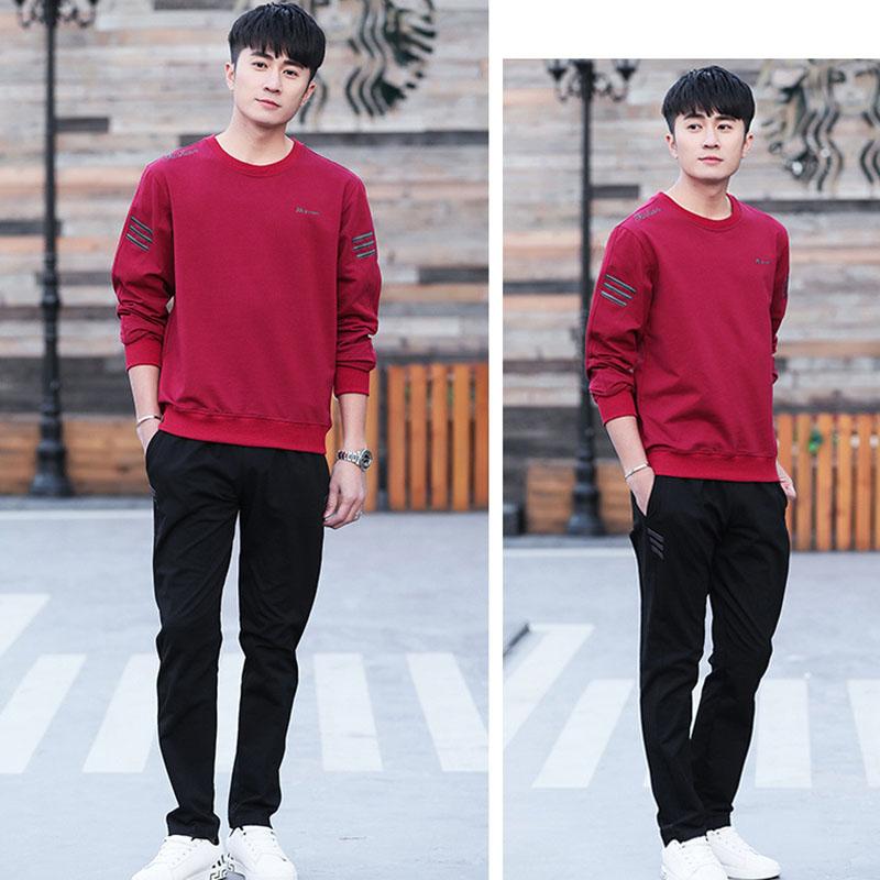 IELGY Men's Clothes Sweater Loose All-match Stylish Simple Plus Size Casual Sports Round Neck