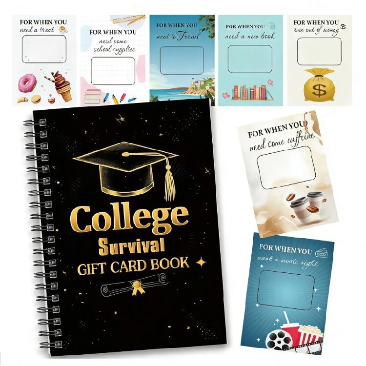 Portable Paper Card Collection Album With Multiple Slots 13x18cm Twin Coil Binding Card Holder For Graduates Students