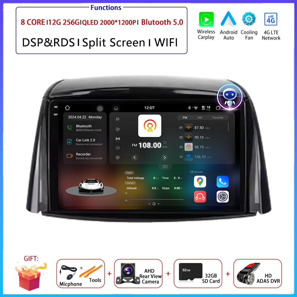 9 “ 4G Android OS Carplay Auto For Renault Koleos 2008 2009 2010 - 2016  Car Radio Navigation GPS Multimedia Video Player AMI