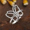 Vintage Ethnic Hand-Carved Hollow Butterfly Ring Women'S Lovely Elegant Temperament Jewellery  Colour Alloy Accessories