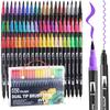 TOSHARE (TOSHARE) Art Marker Pen Dual Tip Coloring Marker Set with Brush & Fine Tip Adult Colorin...