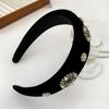 Pearl Diamond Velvet Headband Elegant Design Hair Hoops Advanced Rhinestone Headband  Korean Style