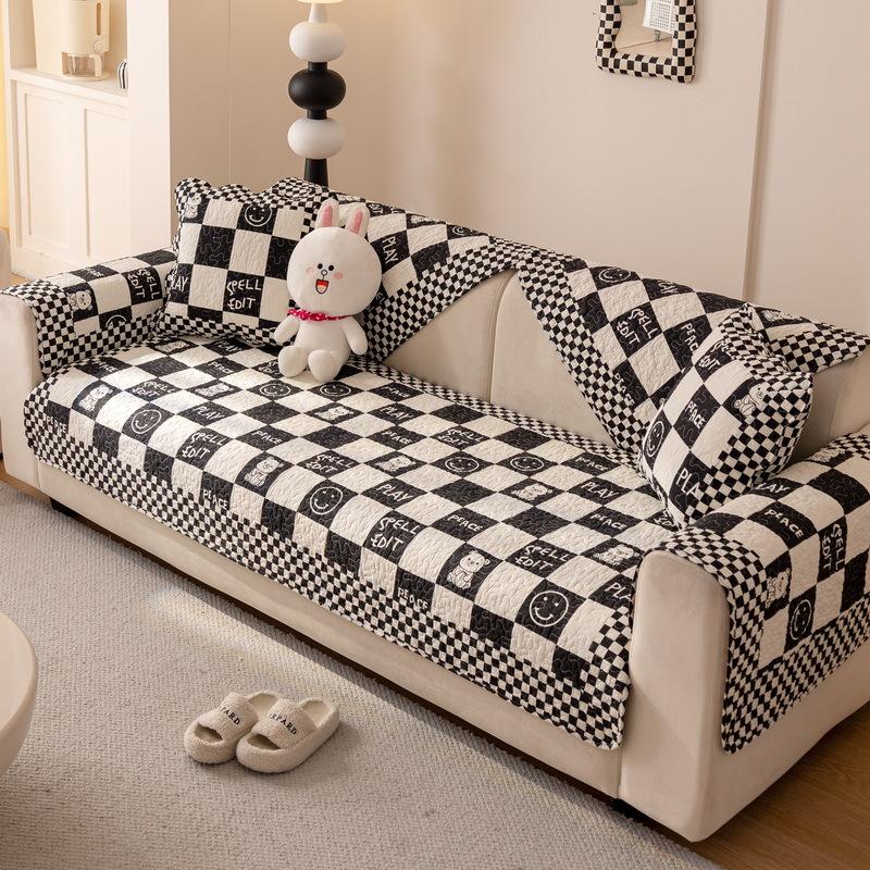 

Wabi Sand Retro Sofa Cushion Simple Splicing Washed Cotton New Four-Season Universal Cotton Pure Cotton Seat Cushion Towel 70*70cm