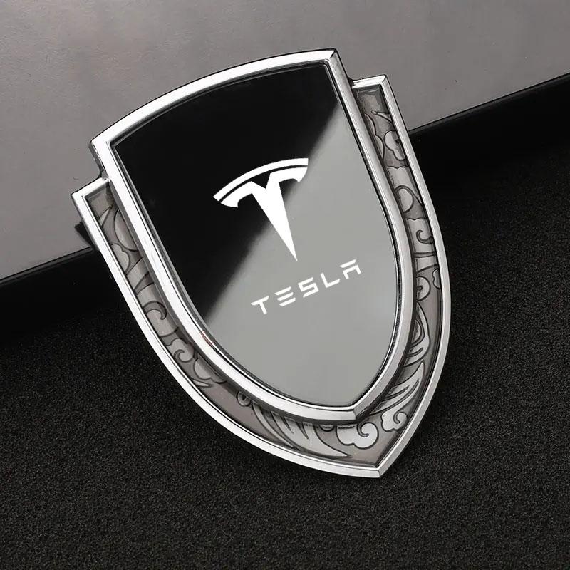 3D Metall Auto Karosserie Kotflügel Emblem Schild Aufkleber Dekor Auto für Tesla Model 3 Model S Model X Y Stil Roadster Auto Zubehör