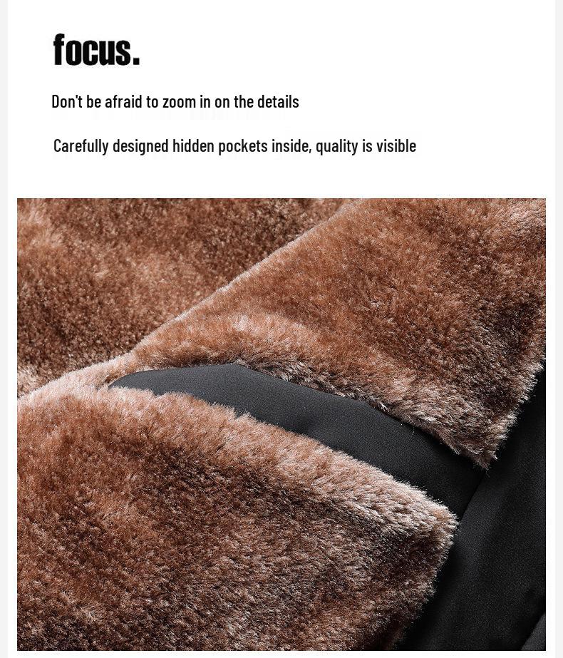 Herren Dicker Warmer Samtmantel für Herbst/Winter - Übergröße, Modische Jacke für Mittelalte/Ältere