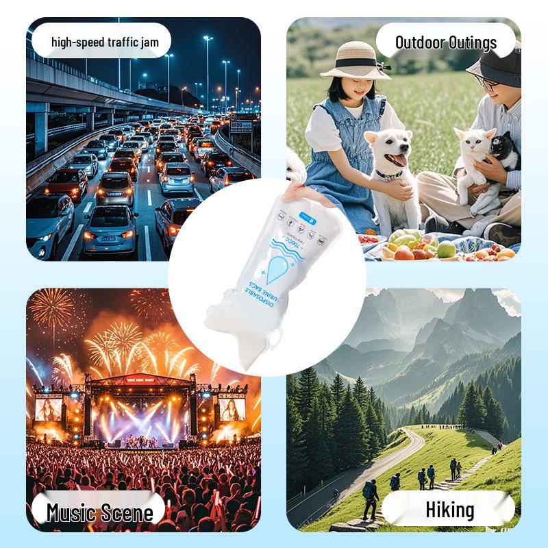 Taşınabilir Sızdırmaz Unisex Acil Durum İdrar ve Kusmuk Torbası