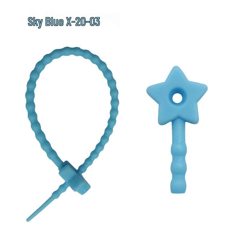 Multicolor TPR Silicone Zip Ties: Elastic Self-Locking, Reusable Cable Organizers & Keychain Pendants.