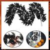 Decorative Vines for Mantelpiece Halloween Lighted Creepy Vine Garland with LED Lights, Black Faux Twig Mantle Artificial Branches Home Decor