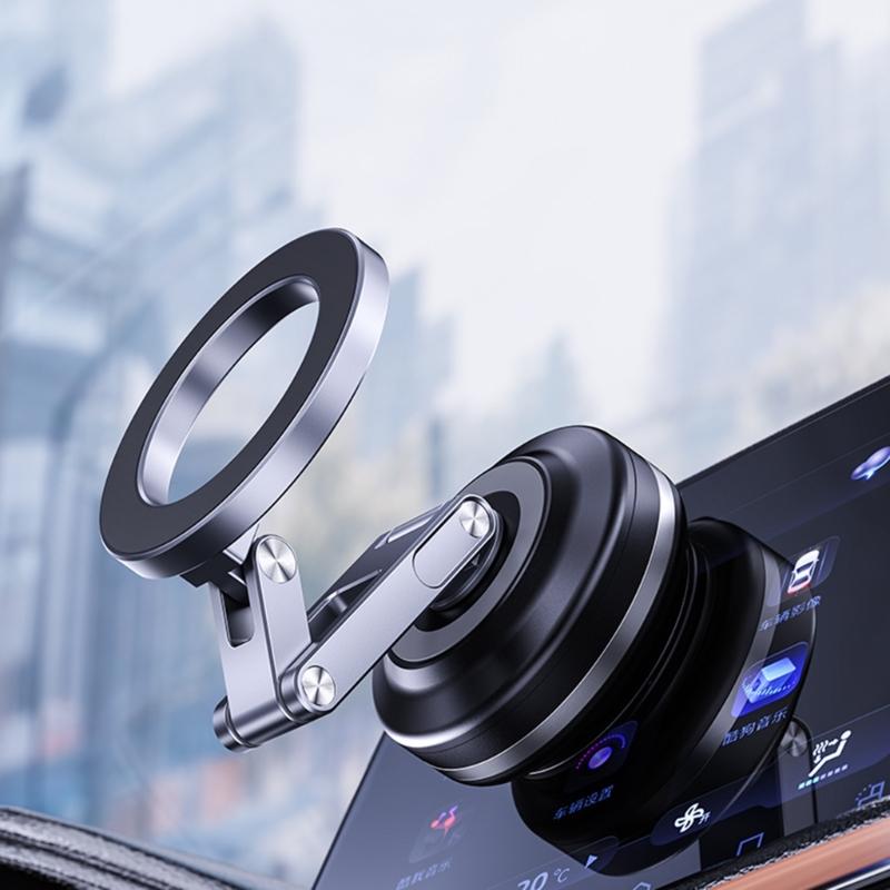 Foldable Car Phone Bracket Magnetic Stand 360 Degree Rotation Adjustable with Double Suction Technology for Easy Viewing