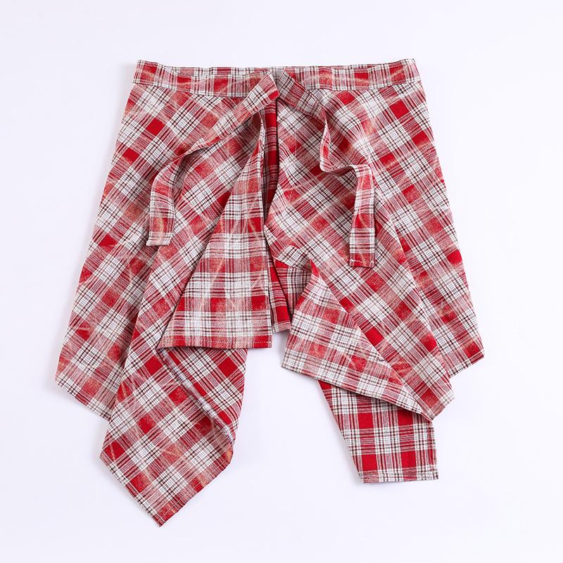 

Ретро Клітинна Спідниця-Пеплум Джинсова - Американський Гострий Дівчачий Стиль One Size