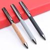 Environmentally Friendly Wood Metal Foreskin Ballpoint Pen Printing Logo Business Office Gift Pen Electroplating Gun Ash Medium Oil Neutral Pen