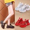 Wholesale Women Casual Footwear High Platform Sneakers Thick Sole Wedge Shoes for Ladies