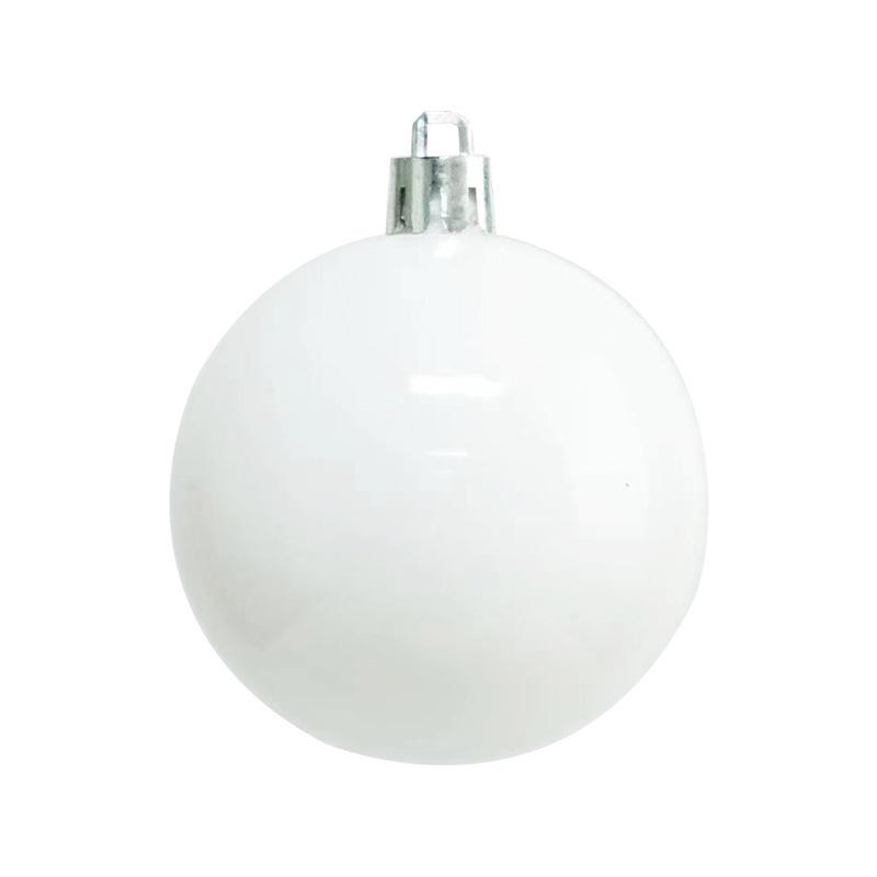 White Christmas Tree Ornament Balls - Plastic Round Decorations