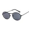 Vintage Black Oval Sunglasses Woman Small Frame Design Sun Glasses For Woman Alloy Red Pink Mirror Outdoor Sun Glasses