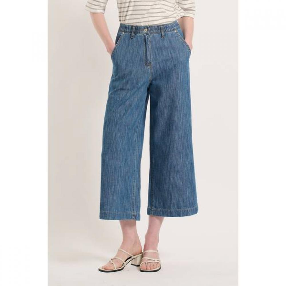 

Bcbg Banded Wide Denim Pants B5m4p395 Dark Blue (54)/77