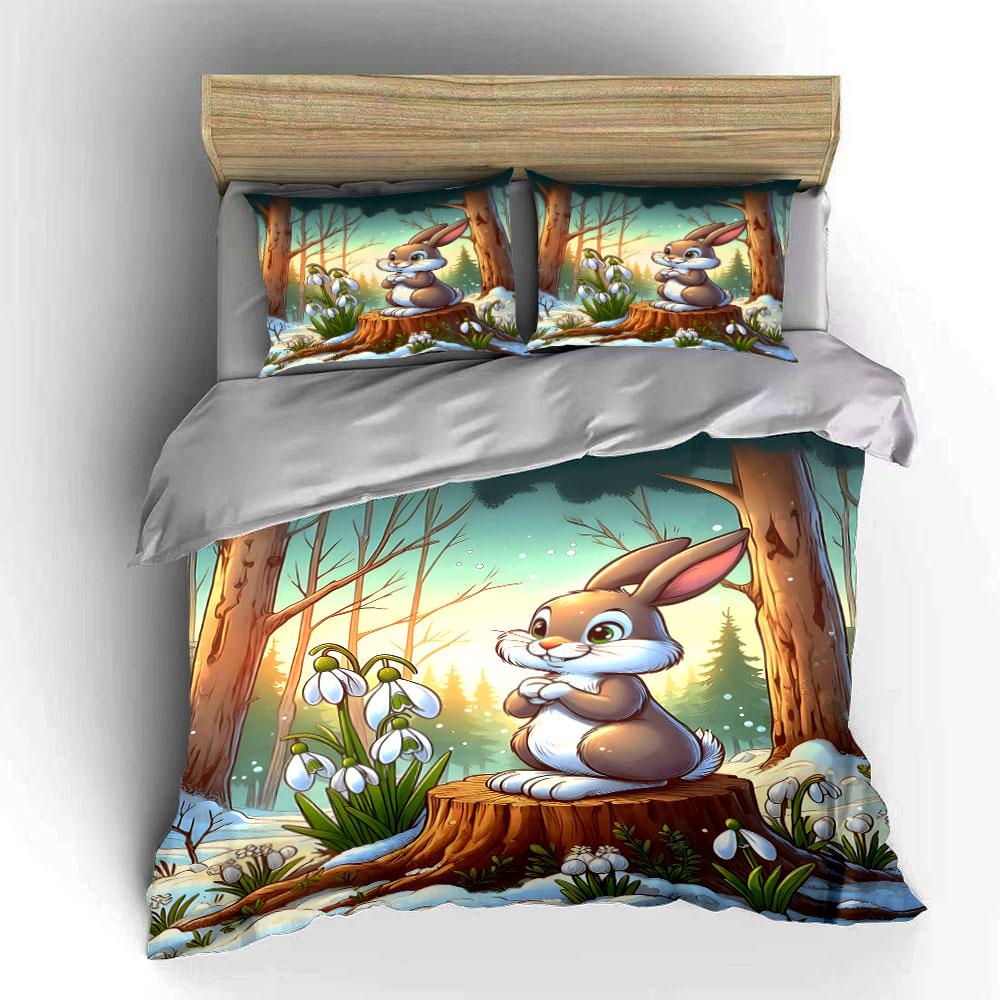 "Charming Bunny In Wonderland" Bedding Sets Duvet Covers Pillowcases(1* Duvet Cover 2* Pillowcases Without Duvet Insert)