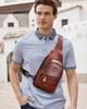 YESLAU Shoulder Genuine Crossbody Large USB iPad Popular for and Theft Prevention Men's Bag, Leather, Waterproof, Bag, One-Shoulder Bag, Capacity,