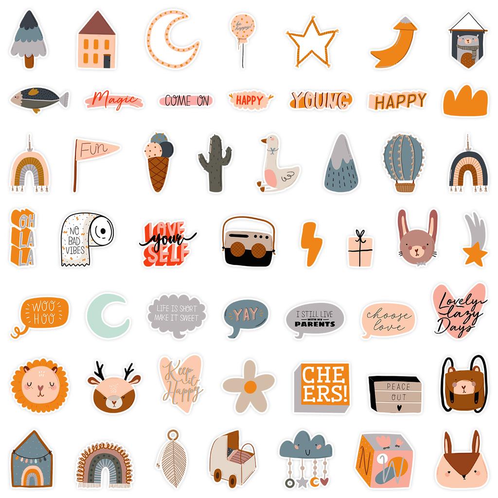 50 Bohemian Graffiti Stickers Luggage Car Notebook Refrigerator Waterproof Decorative Stickers