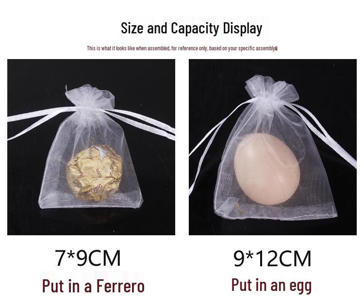 Plain Transparent Organza Drawstring Gift Bags for Jewelry Packaging