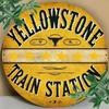 Yellowstone Vintage Metal Sign Retro Train Station Decor Rustic Wall Art Outdoor Home Gift