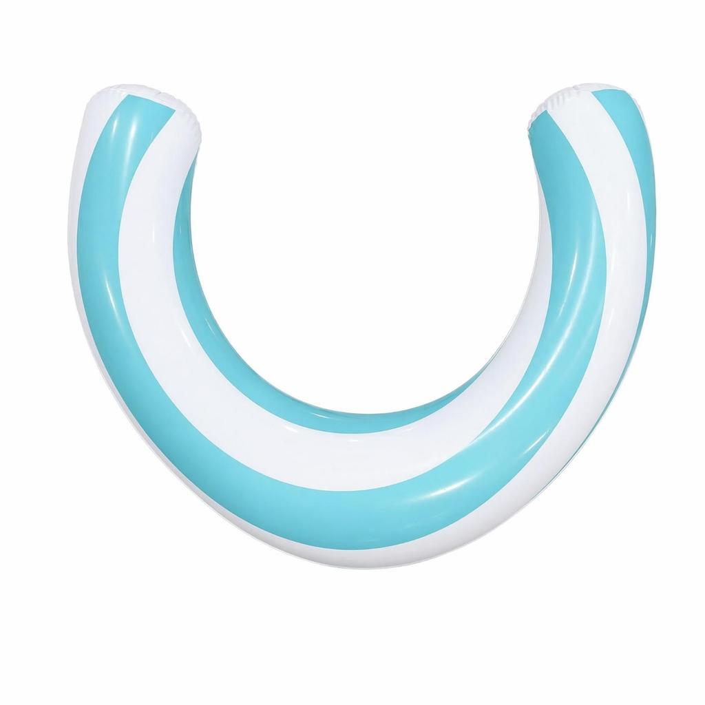 C-Shaped Floatage Striped Inflatable Hoop Bi-Color Water Lounger