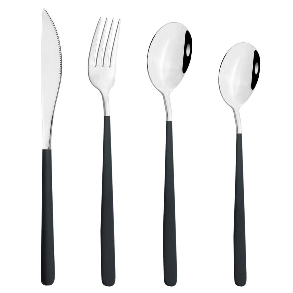 4Pcs/Set Knife Fork Spoon Dinnerware Cutlery Set 304 Stainless Steel Tableware Flatware Set Black Gold Set Kitchen Dining Silverware Set