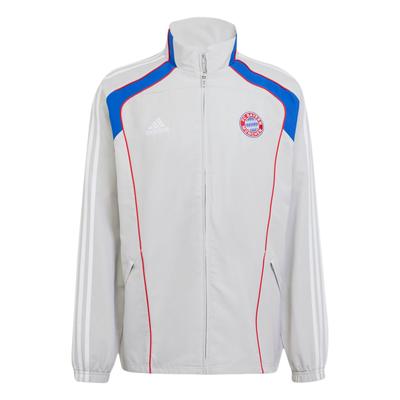 FC Bayern Track Ležérní Sportovní Bunda na Zip s Dlouhým Rukávem Pánské Bundy Stříbrná Šedá JF0592
