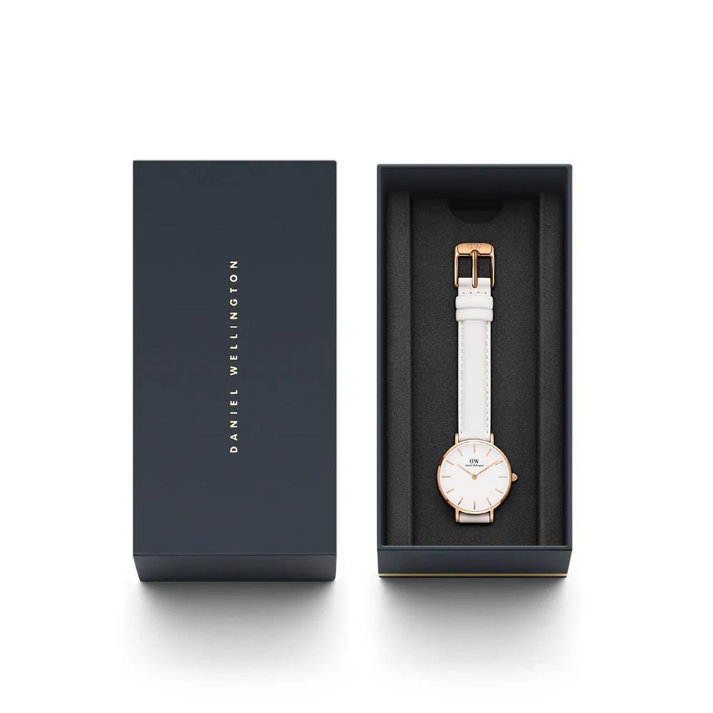 Danielwellingteon Petite Bondi 2-Color White Leather Watch