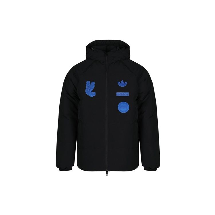 

Adidas Originals Clover Badge Jacket Повседневное спортивное теплое пуховое пальто с капюшоном Мужская верхняя одежда Черный DP8562 M