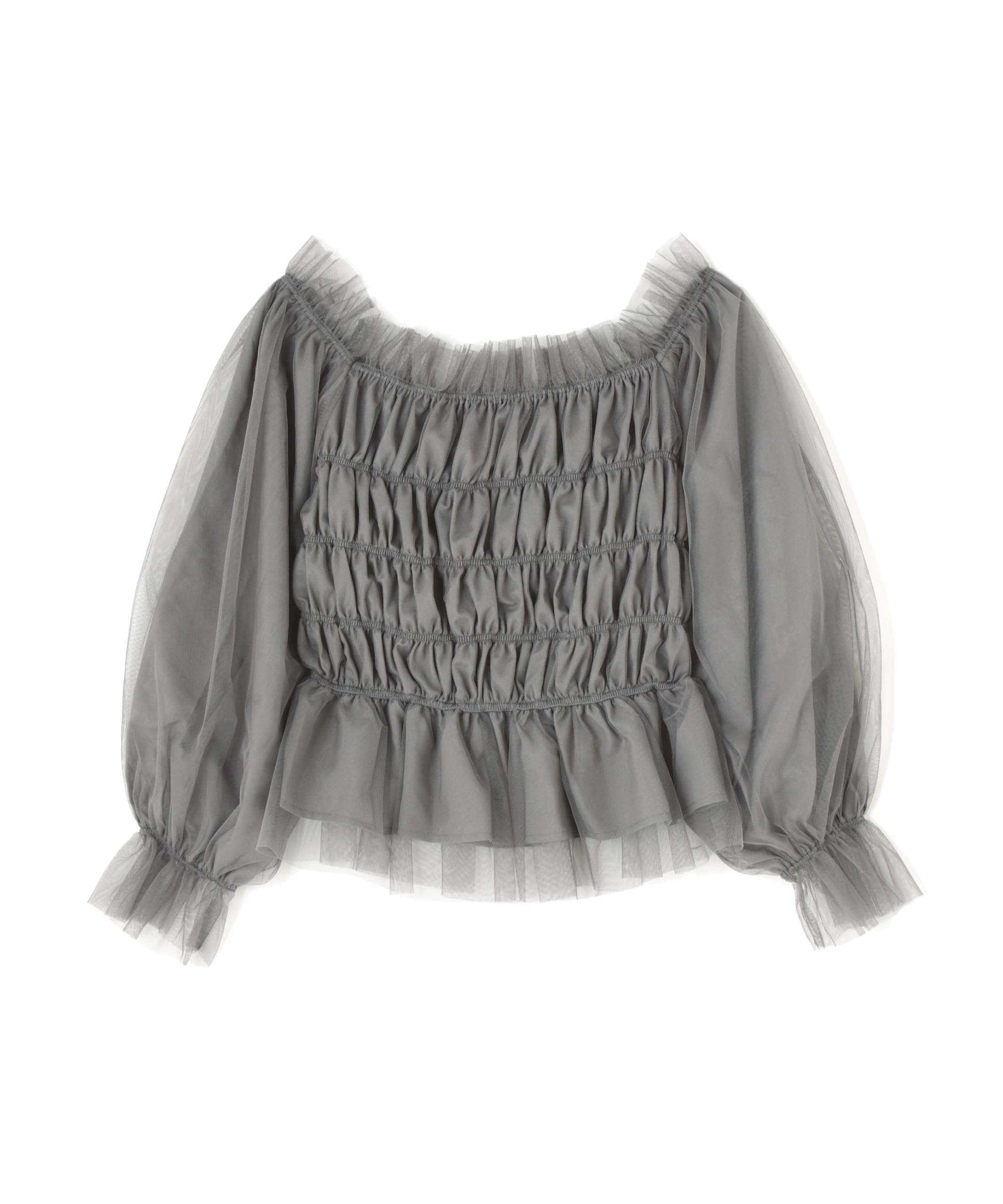 

Proportion Body Dressing Блузка женская из тюля с длинным рукавом и сборками, угольная