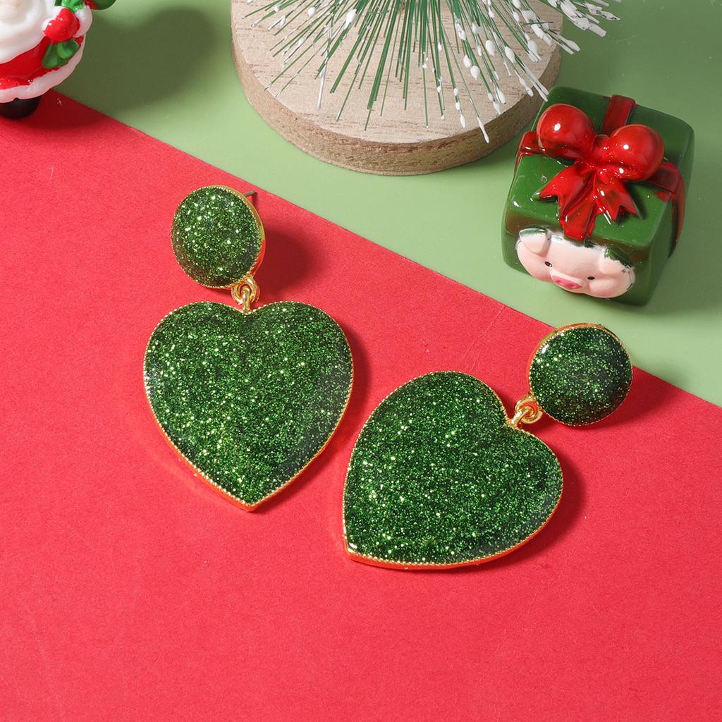 Christmas simple and fashionable classic love pendant earrings, versatile women's models