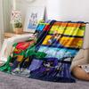 1PC Teen Titans Print FlAannel Blanket, High quality Comfortable for All Seasons, Home Decor, Warmth and Comfort